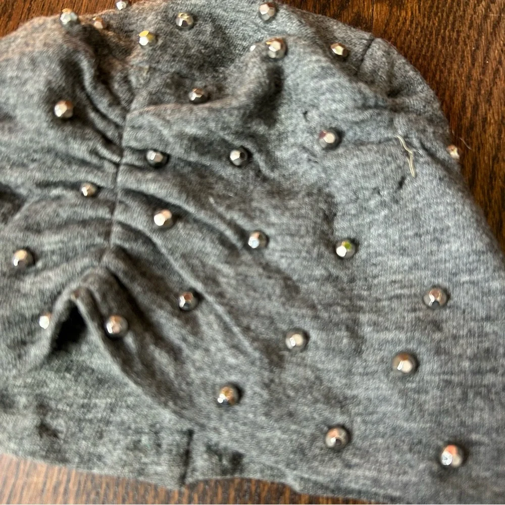 Vintage gray beaded winter turban beanie AS IS - Picture 6 of 7